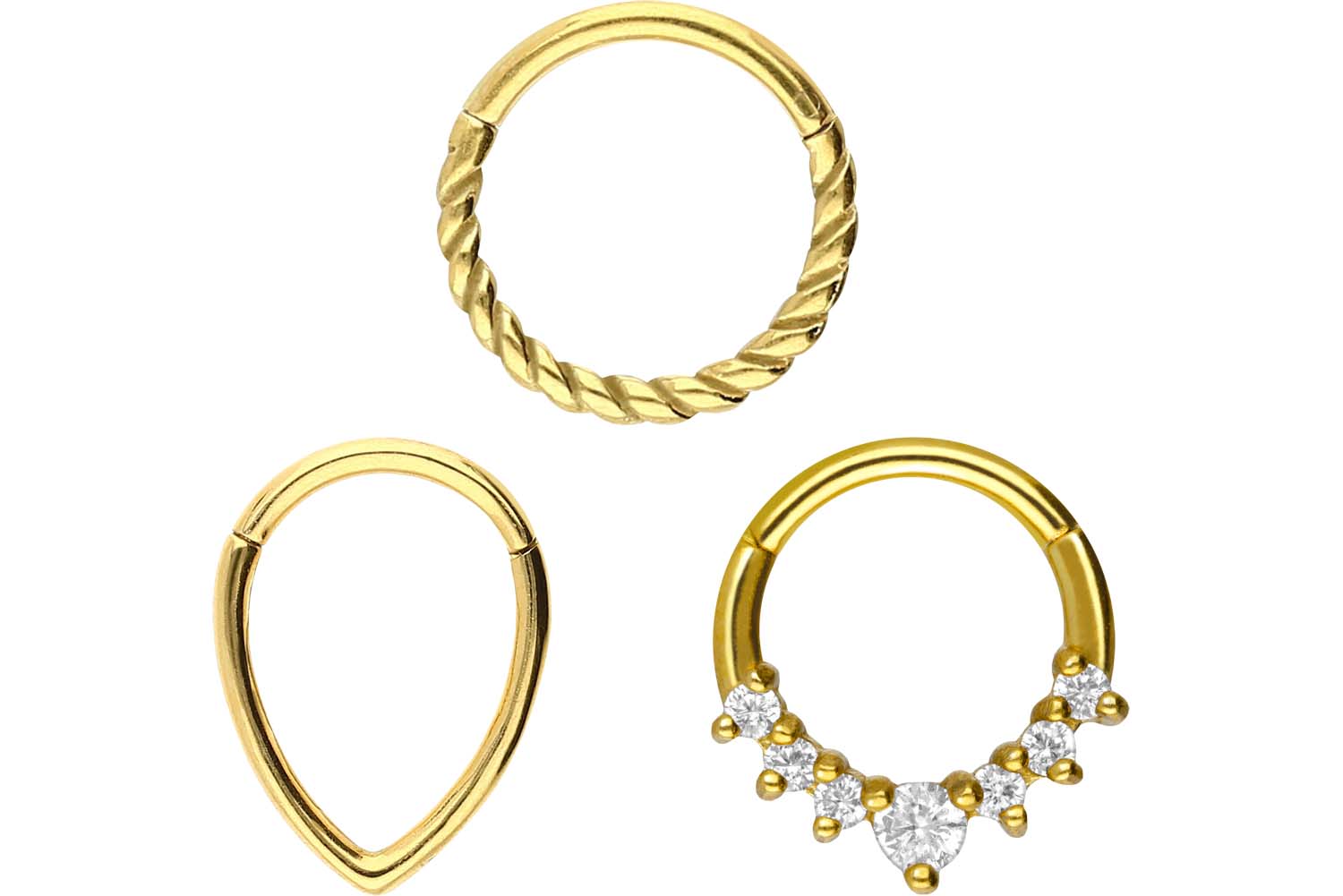 SET Chirurgenstahl Segmentring Clicker Piercing MIX